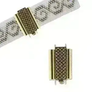 Beadslide Crosshatch, Tube Clasp, 10x18mm - Image 4