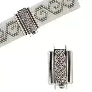 Beadslide Crosshatch, Tube Clasp, 10x18mm - Image 5