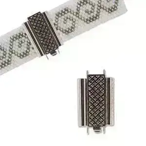 Beadslide Crosshatch, Tube Clasp, 10x18mm - Image 6