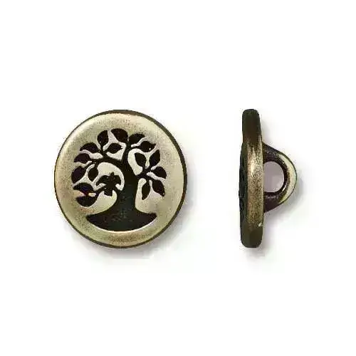TierraCast Bird in a Tree Buttons, Small or Large, 5 Finishes - Image 10