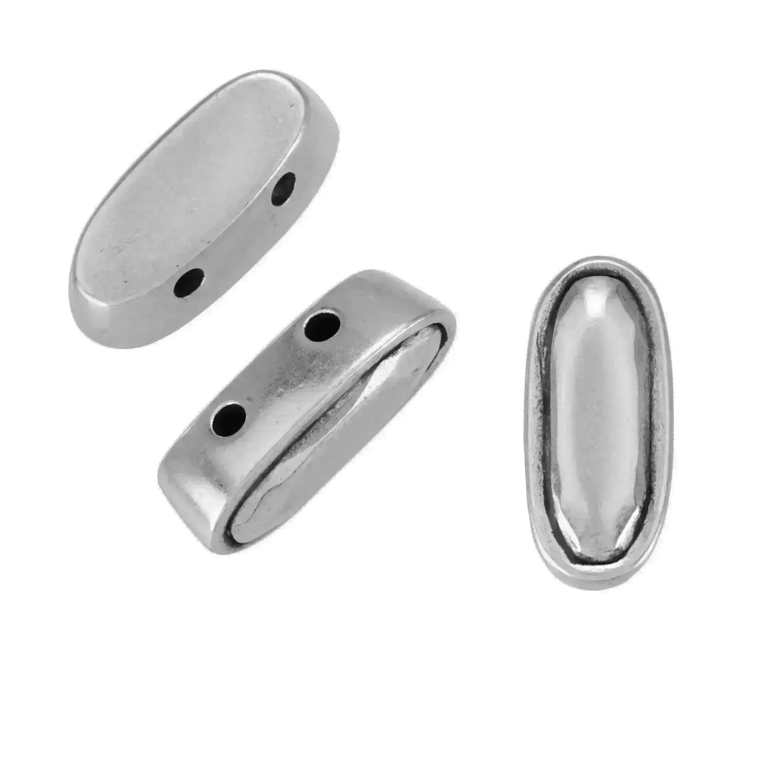 Gem! 2-Hole Beads, for 2 or 2.5mm Leather or Cord in 3 Sizes - Image 3