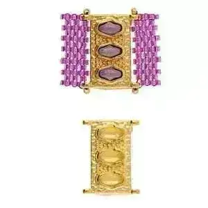 Korakas , Cymbal Delica Bead Connector or Link, with Glue-In Element - Image 3