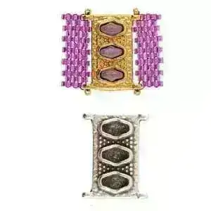 Korakas , Cymbal Delica Bead Connector or Link, with Glue-In Element - Image 5