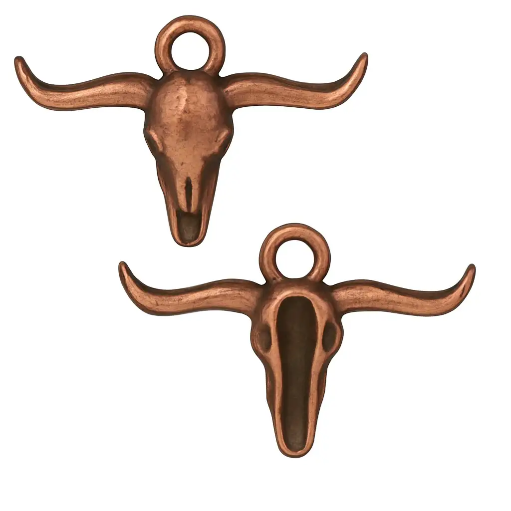 TierraCast Texas Longhorn Charm or Pendant, 2 Pcs - Image 3