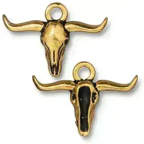 TierraCast Texas Longhorn Charm or Pendant, 2 Pcs - Image 4
