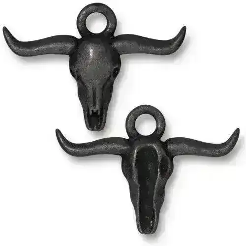 TierraCast Texas Longhorn Charm or Pendant, 2 Pcs - Image 5