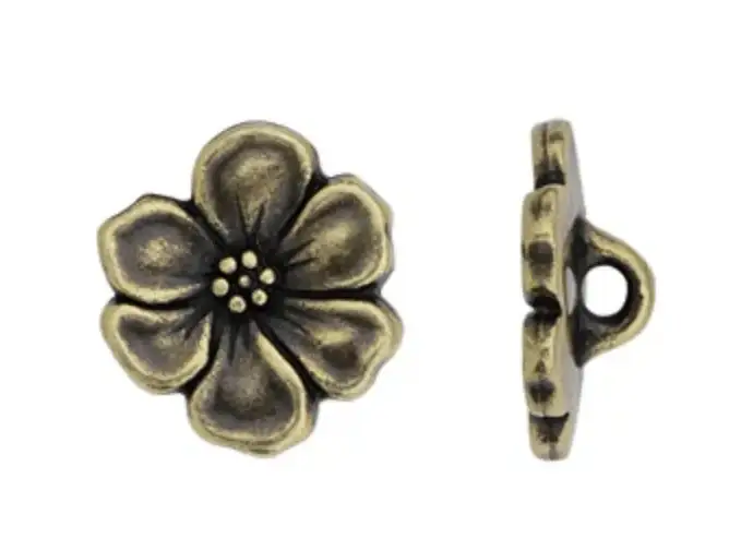 TierraCast Apple Blossom Pewter Buttons, 2 Pcs. - Image 3