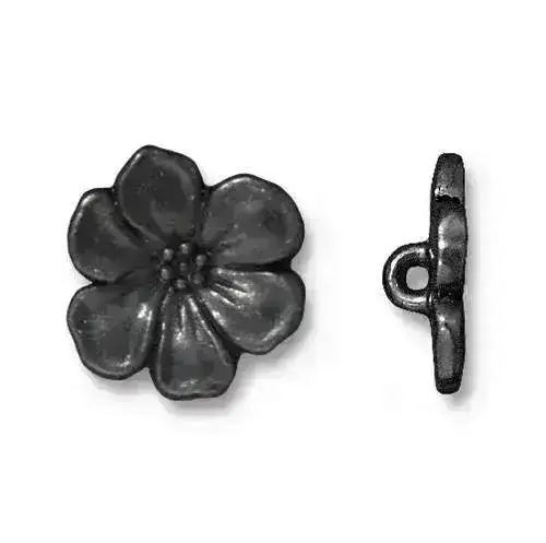 TierraCast Apple Blossom Pewter Buttons, 2 Pcs. - Image 4