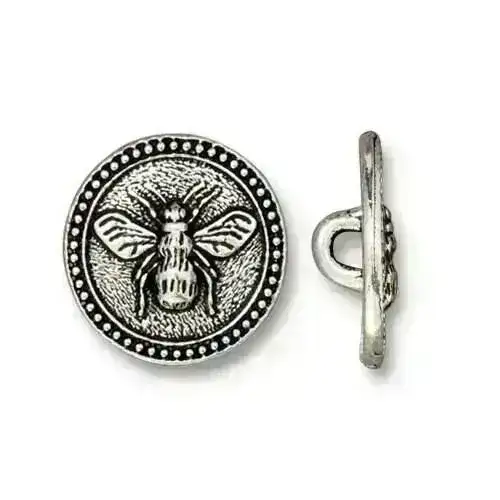 TierraCast Bee Buttons, 15mm, 3 Finishes - Image 3