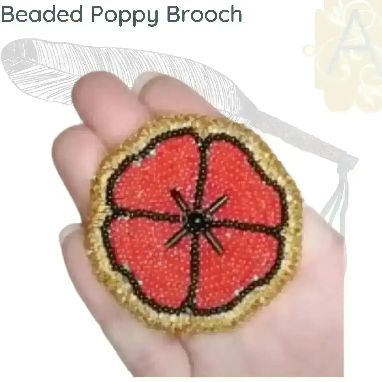 Beaded Poppy Brooch Kit, with Video Tutorial, for Remembrance Day - Image 3