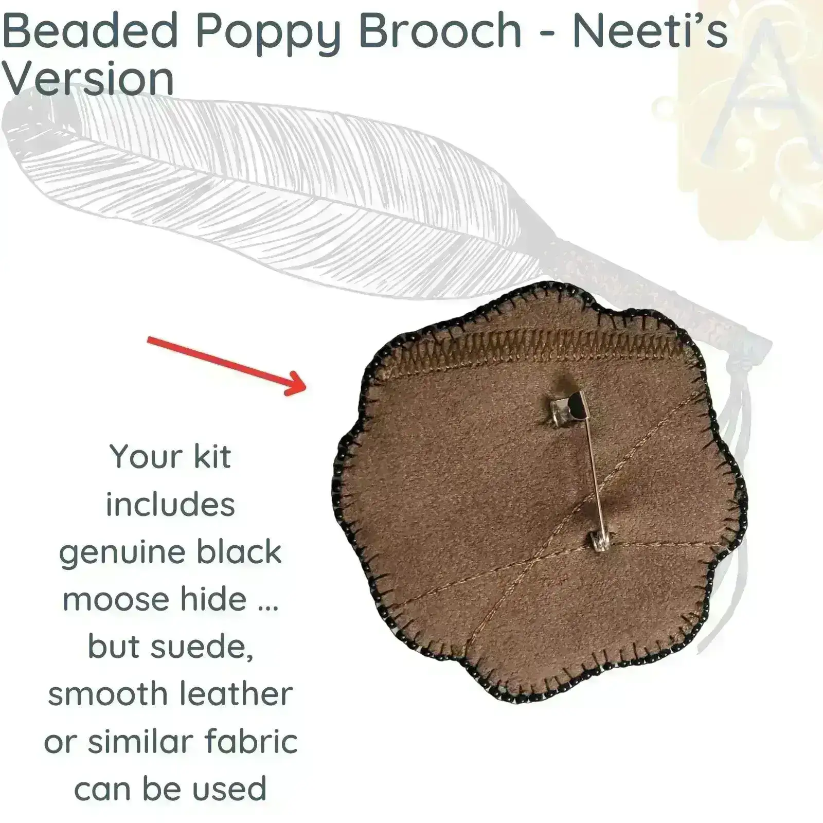 Beaded Poppy Brooch Kit, with Video Tutorial, for Remembrance Day - Image 6