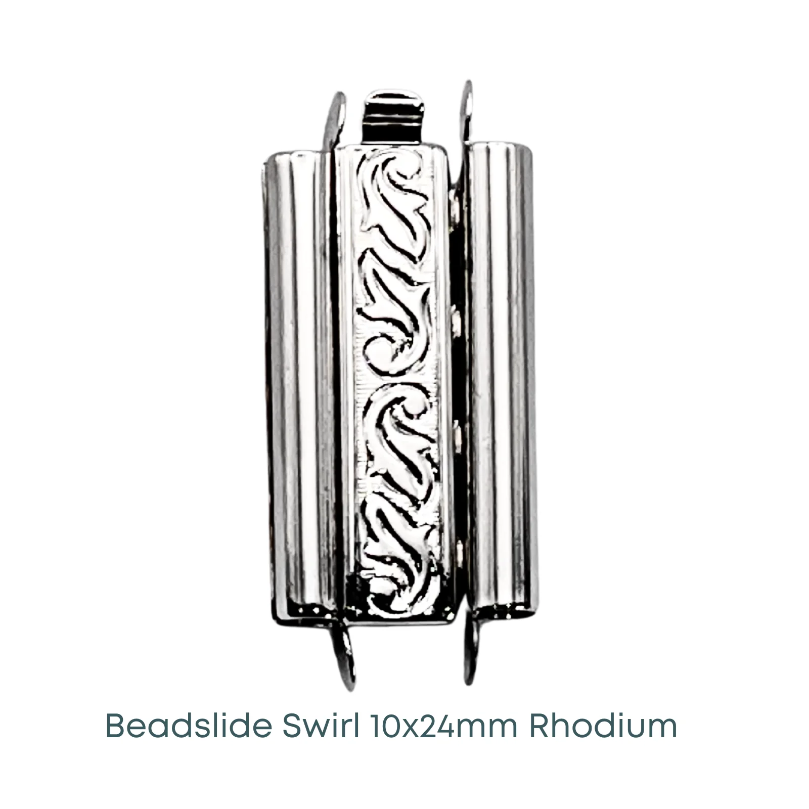 Beadslide Swirl Design, Tube Clasp, 10x24mm - Image 3