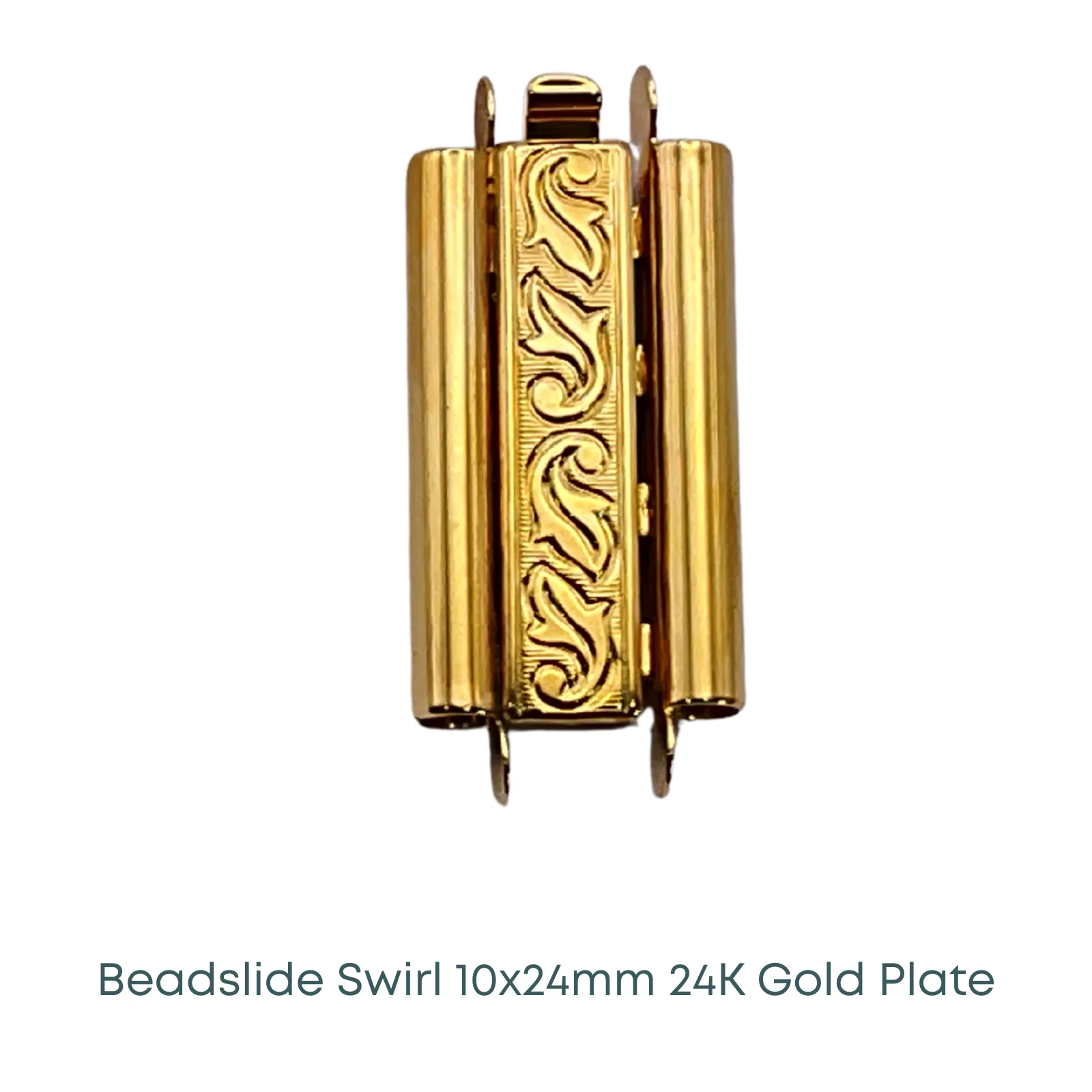 Beadslide Swirl Design, Tube Clasp, 10x24mm - Image 4