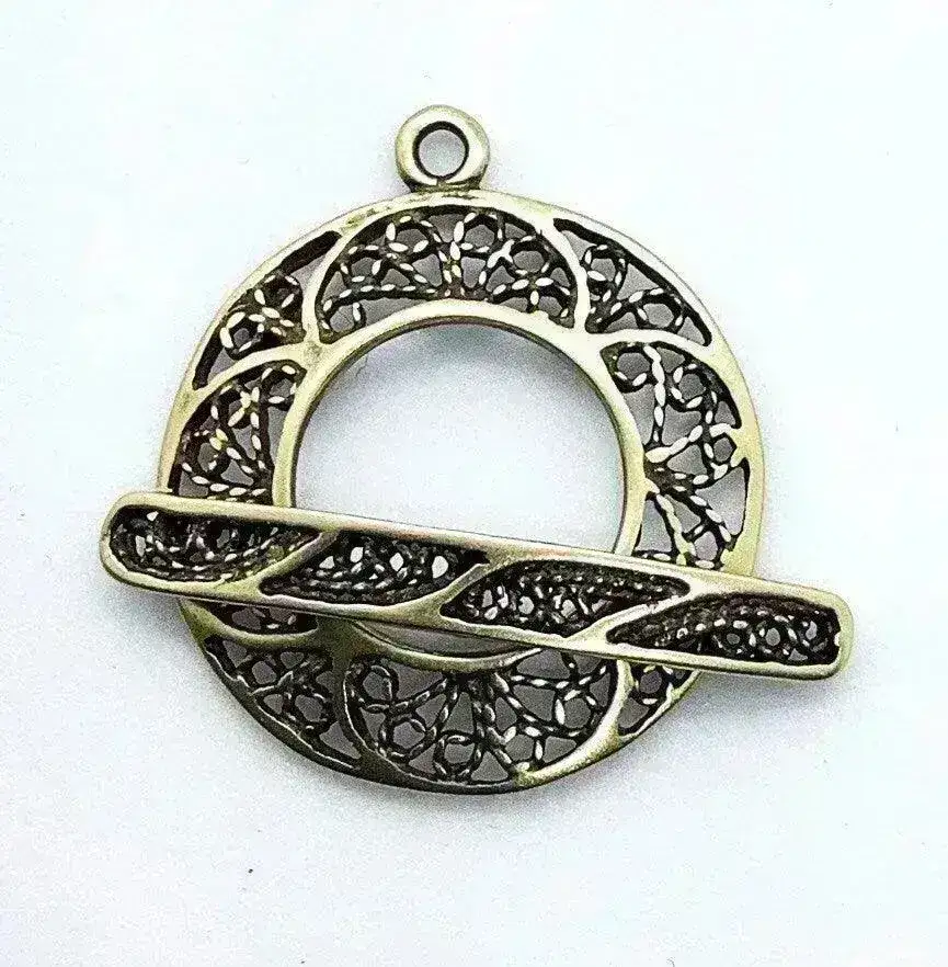 The Bronze Line, Filigree Round Toggle Clasp, 22mm - Image 3