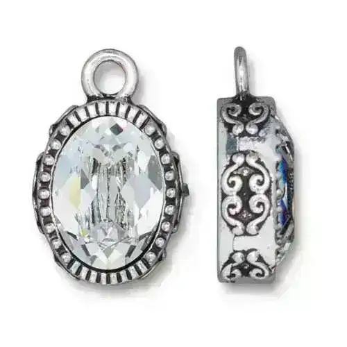 TierraCast Celestial Charm Pendant with Austrian Crystal in 3 Finishes - Image 3