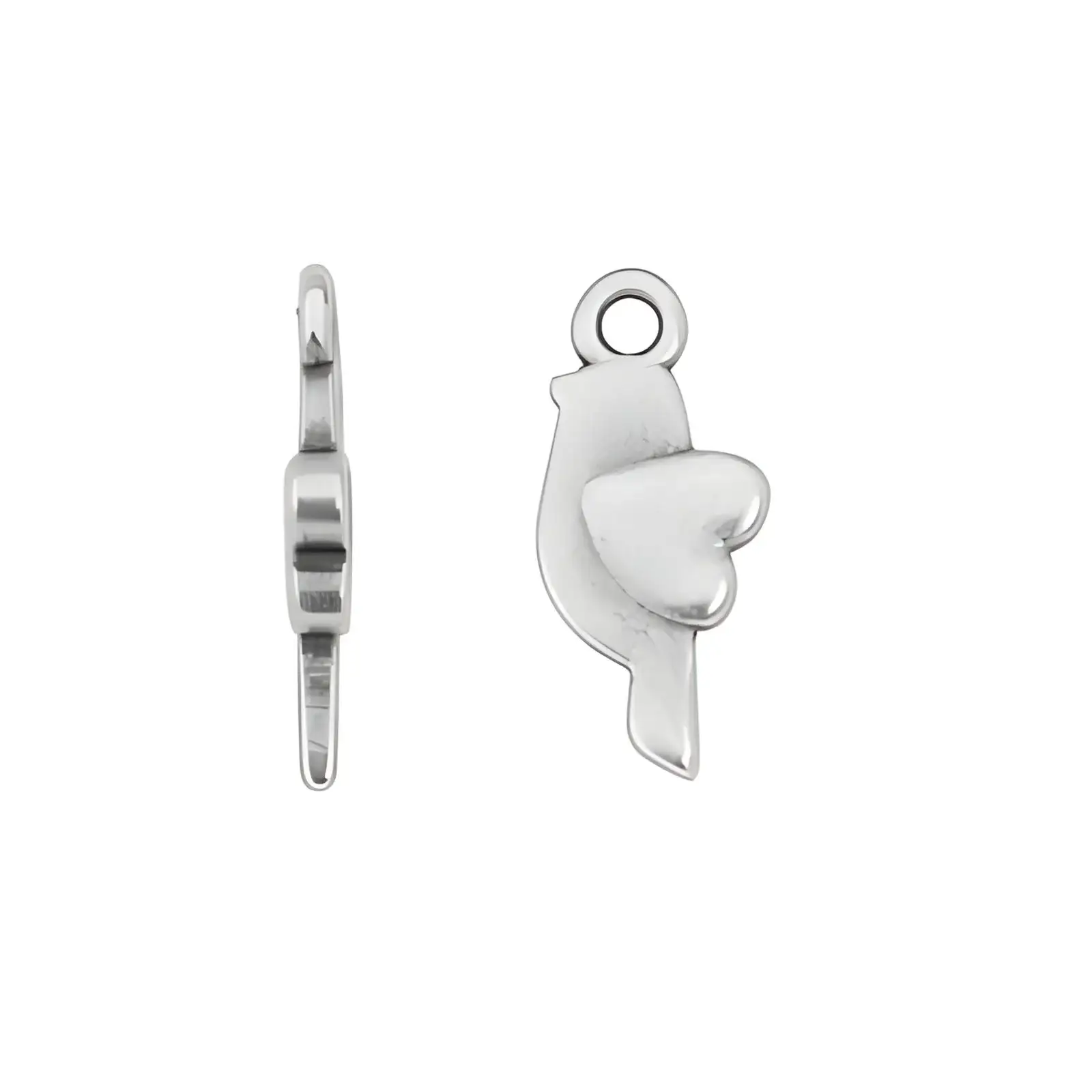 Cherry Heart Bird Charm or Pendant - Image 4