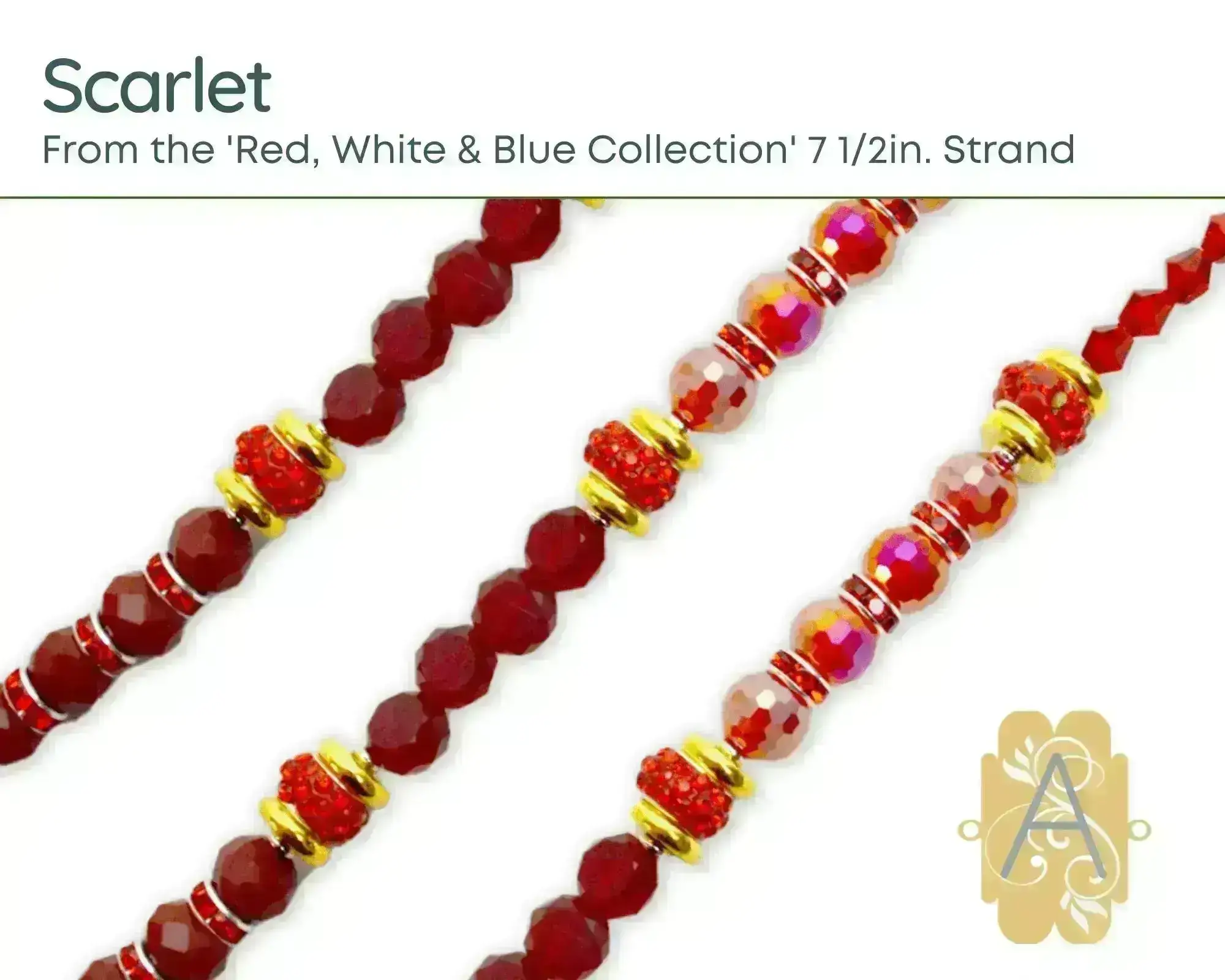 Red, White, & Blue Collection , 7 1/2in. Color Classic Bead Strands by Jesse James Beads - Image 3