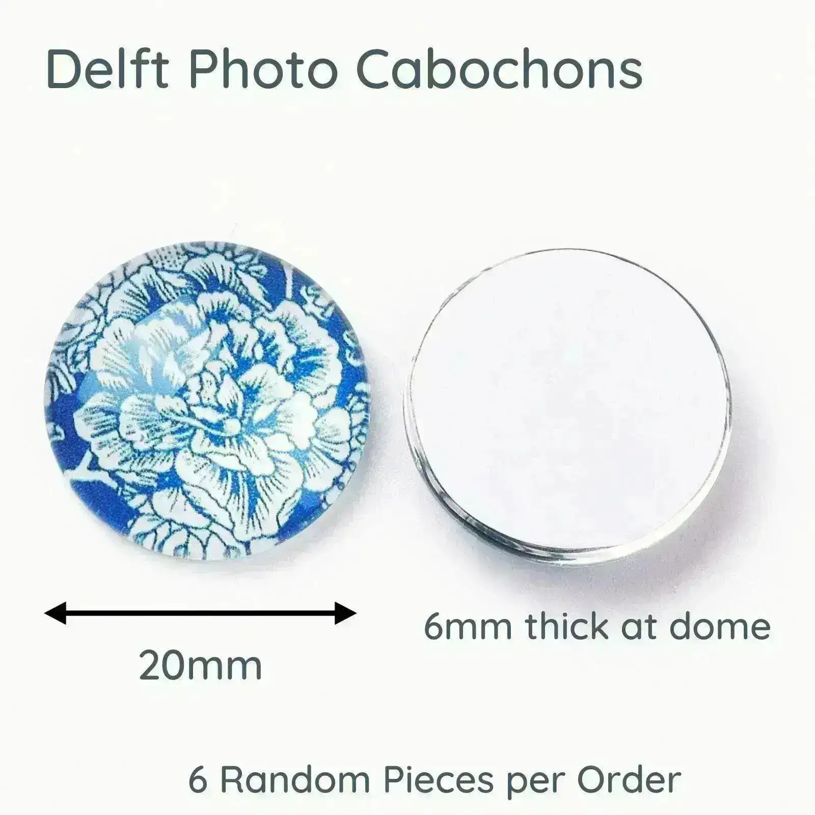 Delft Style  Glass Photo Cabochons - Image 3