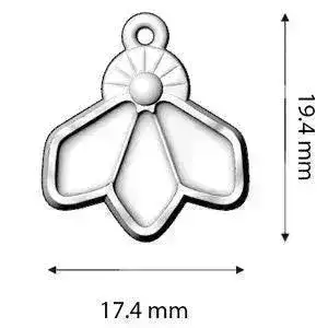 Dentro, Cymbal Kite Bead Charm or Pendant with Glue in Element, 2 Pcs. - Image 3