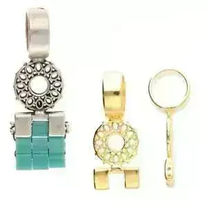 Dionisos Cymbal Bail, fits Tila Beads, for Kumihimo, Beaded Rose, Thick Cord - Image 3