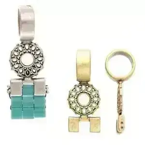 Dionisos Cymbal Bail, fits Tila Beads, for Kumihimo, Beaded Rose, Thick Cord - Image 4