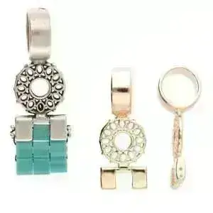 Dionisos Cymbal Bail, fits Tila Beads, for Kumihimo, Beaded Rose, Thick Cord - Image 5