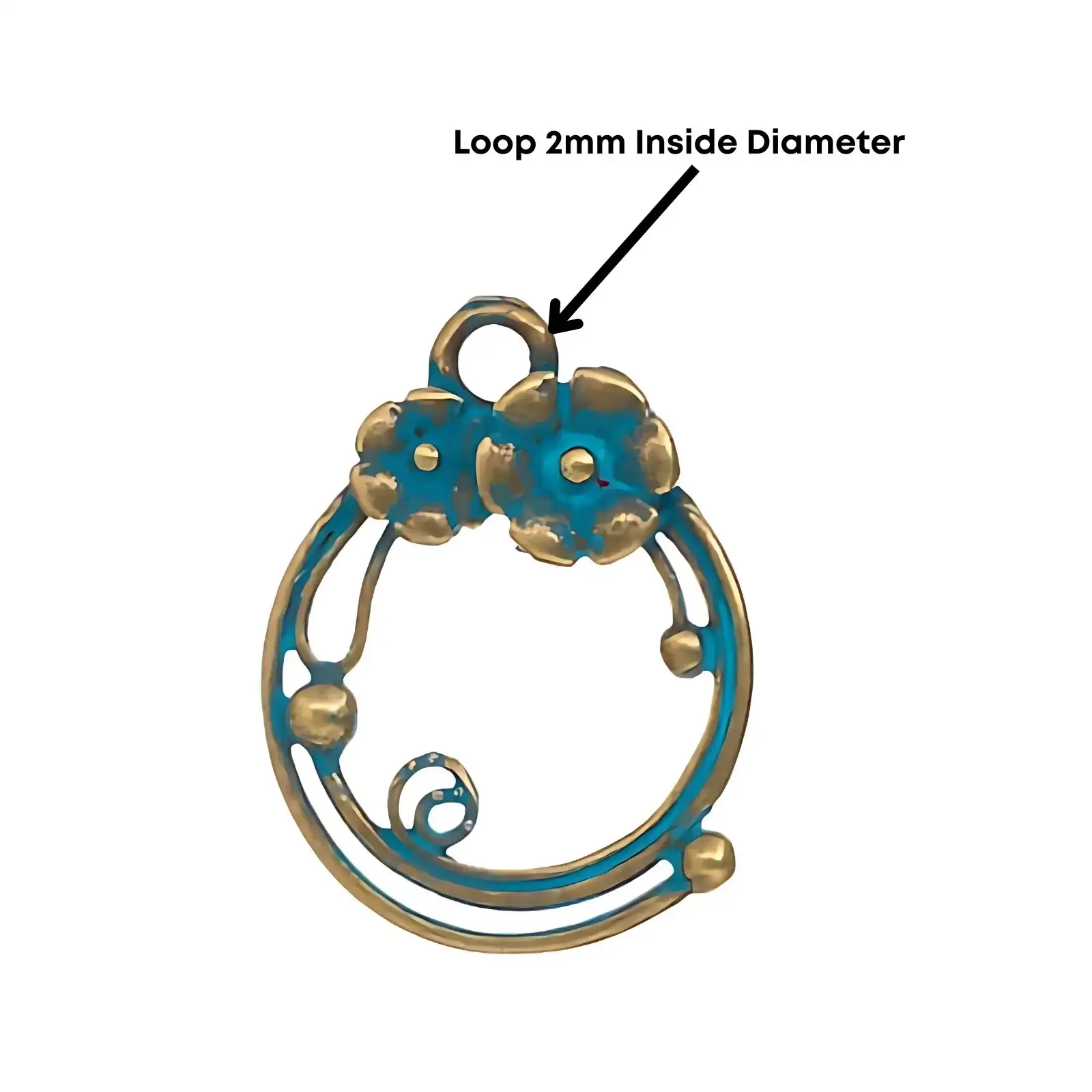 Fancy Patina Flower Toggle Clasp - Image 3