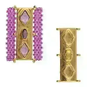 Gerakari , Cymbal Delica Bead Connectors with Glue In Elements, 4 Finishes - Image 3