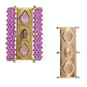 Gerakari , Cymbal Delica Bead Connectors with Glue In Elements, 4 Finishes - Image 4