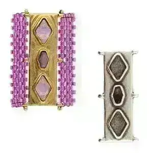 Gerakari , Cymbal Delica Bead Connectors with Glue In Elements, 4 Finishes - Image 5