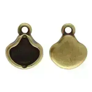 Vlichada, Cymbal Ginko Beads Charm or Pendant Setting, 2 Pcs. 4 Finishes - Image 3