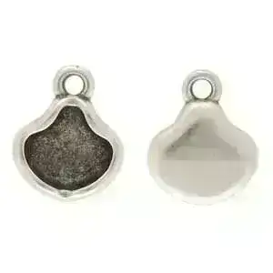 Vlichada, Cymbal Ginko Beads Charm or Pendant Setting, 2 Pcs. 4 Finishes - Image 4