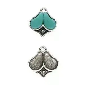 Kanala, Cymbal Paisley Charm or Pendant Setting, 2 Pcs. 4 Finishes - Image 3