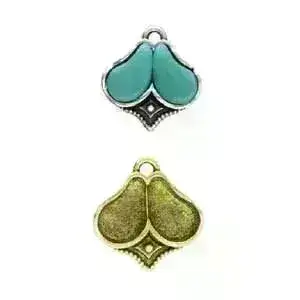 Kanala, Cymbal Paisley Charm or Pendant Setting, 2 Pcs. 4 Finishes - Image 4