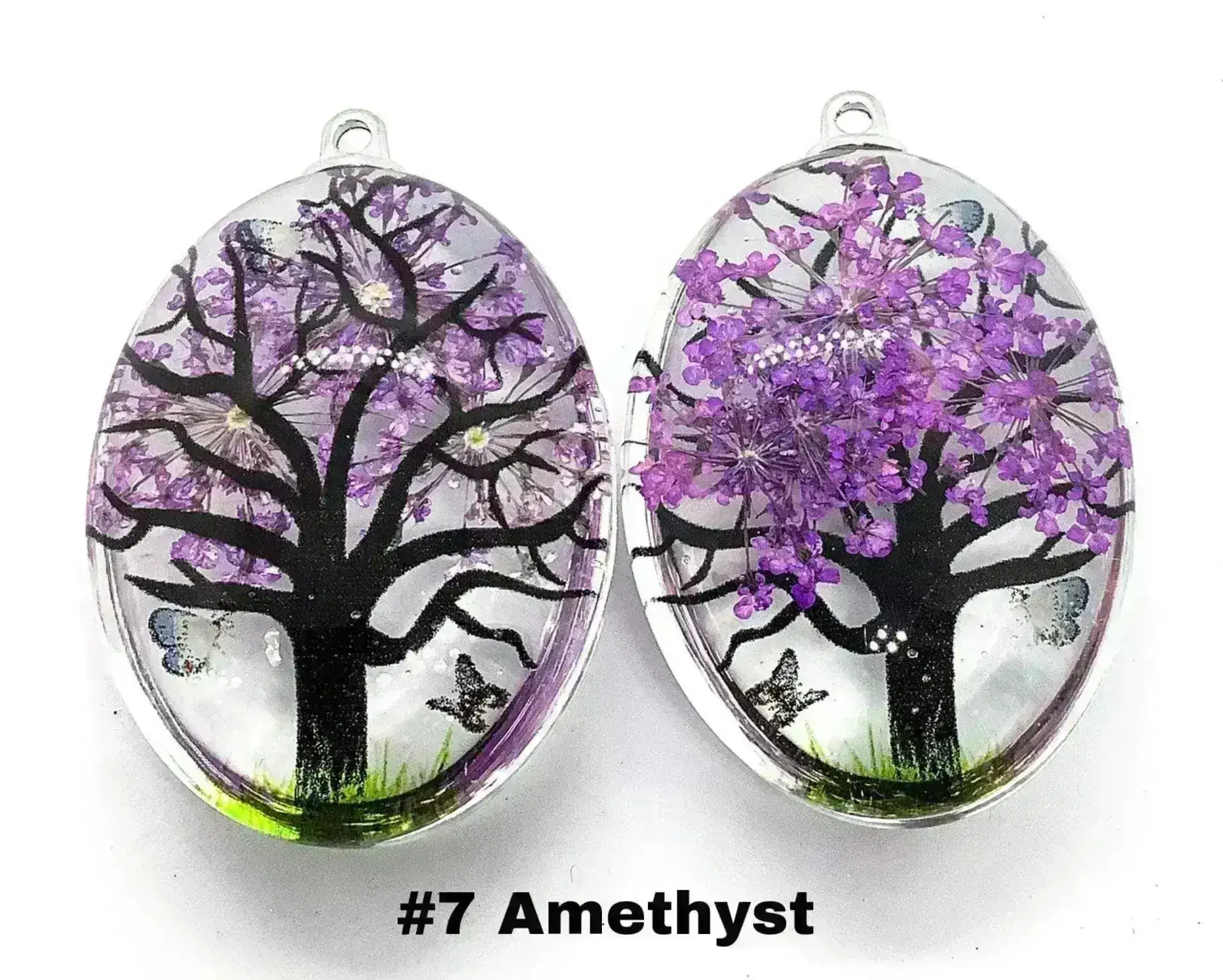 Dried Flower Glass Pendants, Handmade and One of a Kind - Image 10