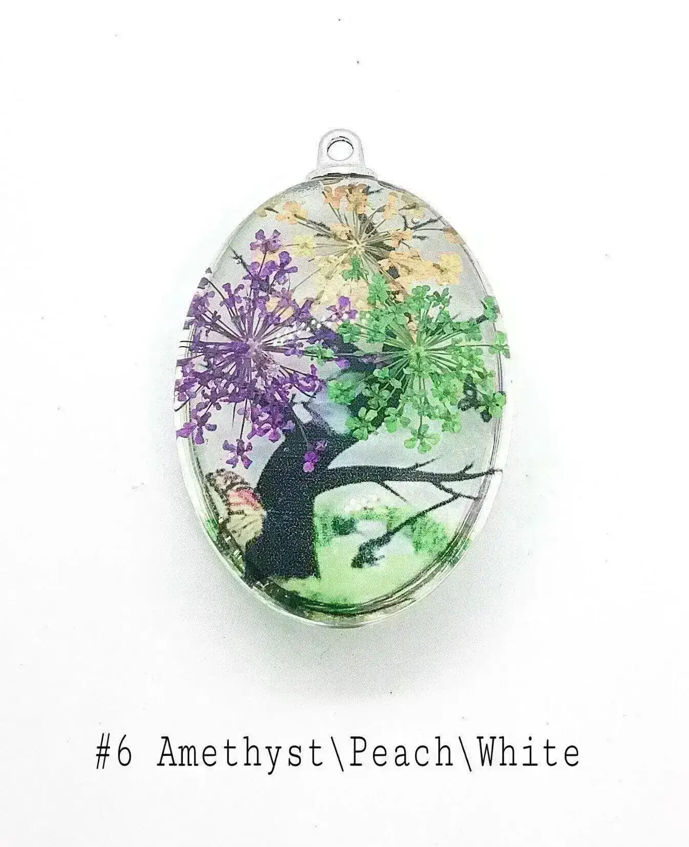 Dried Flower Glass Pendants, Handmade and One of a Kind - Image 6