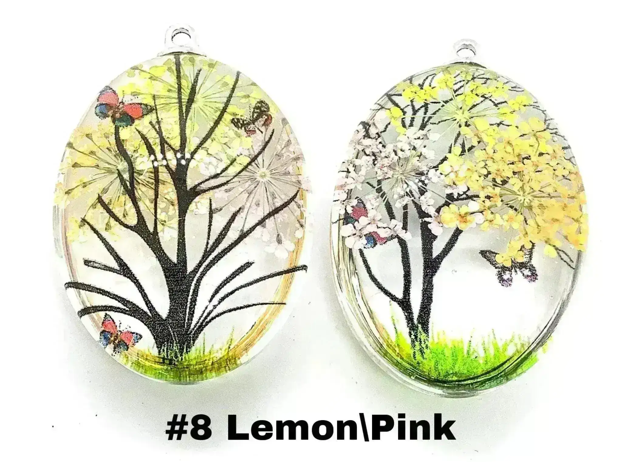 Dried Flower Glass Pendants, Handmade and One of a Kind - Image 9
