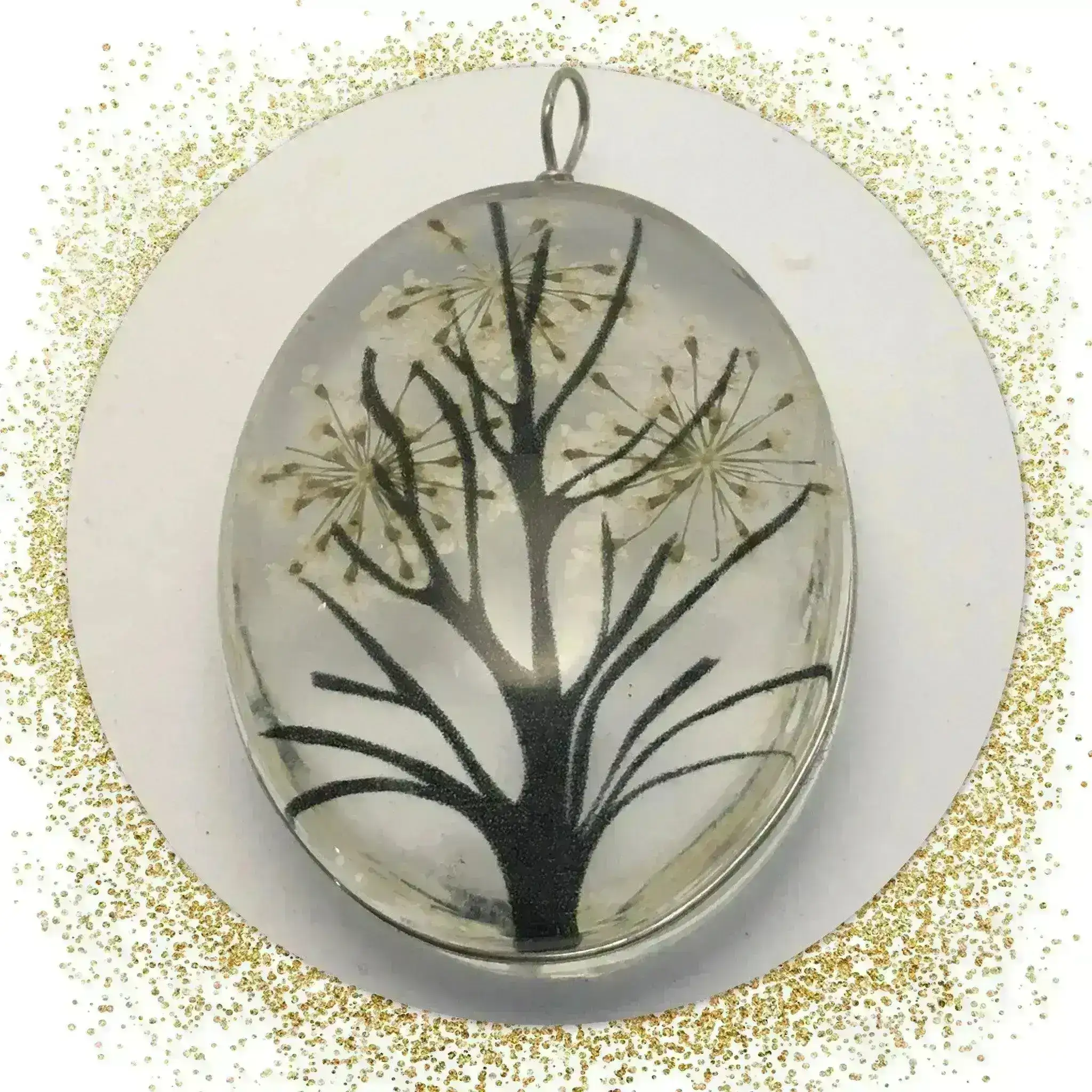 Dried Flower Glass Pendants, One of a Kind - Image 3