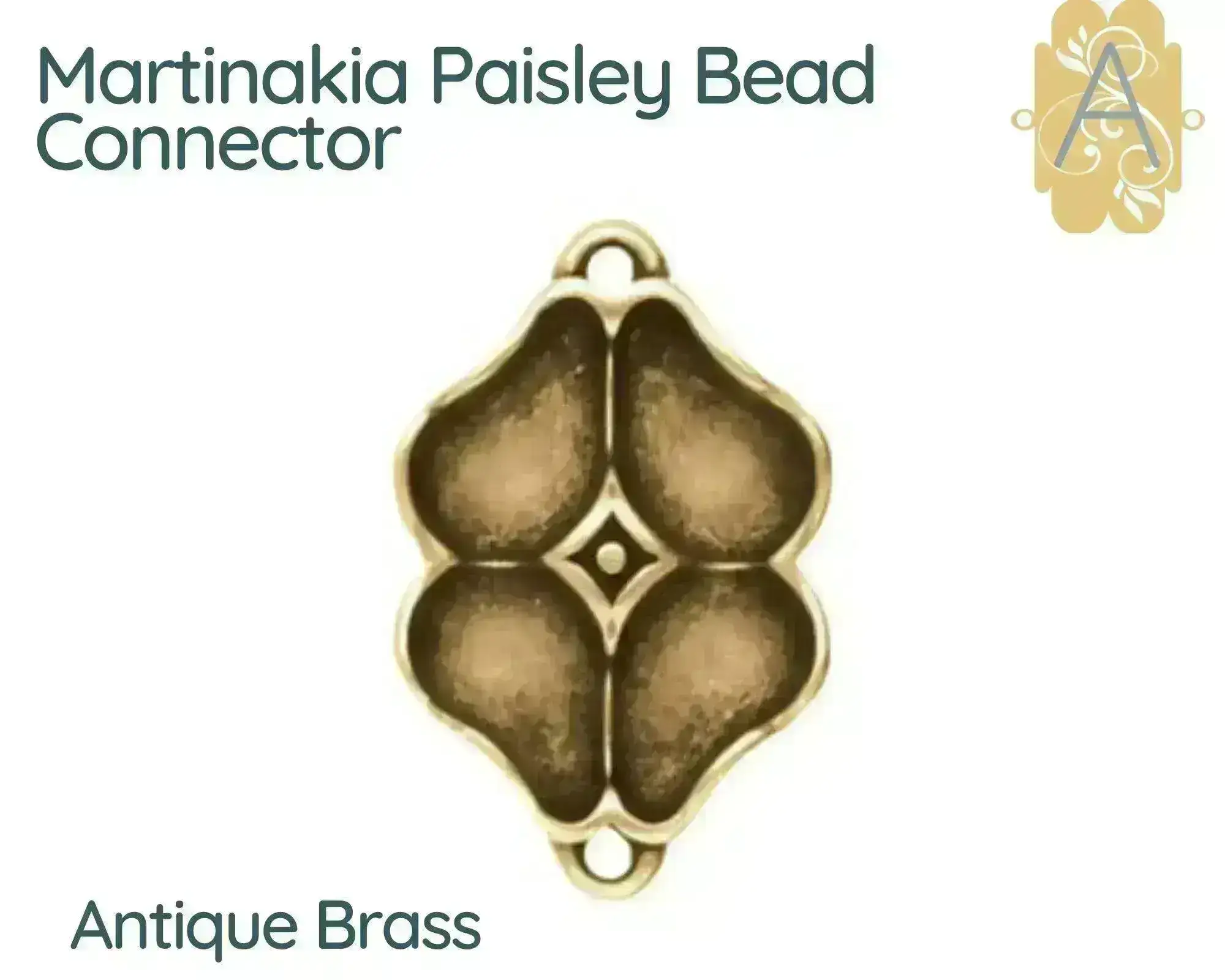Martinakia, Cymbal Paisley Bead Connectors or Earring Settings - Image 4