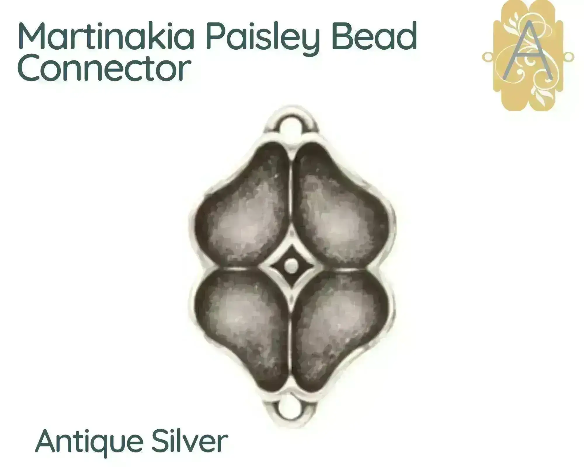 Martinakia, Cymbal Paisley Bead Connectors or Earring Settings - Image 5