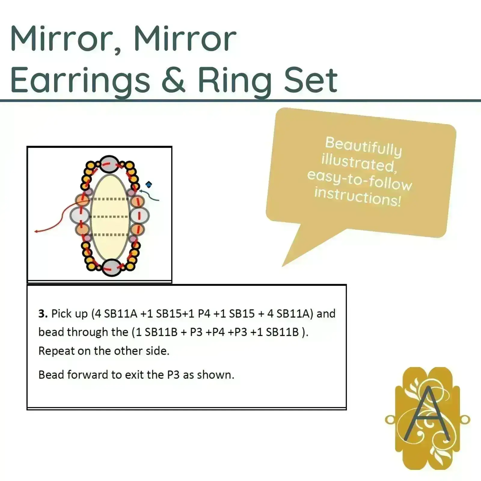 Mirror, Mirror Earrings & Ring Set Pattern - Image 3