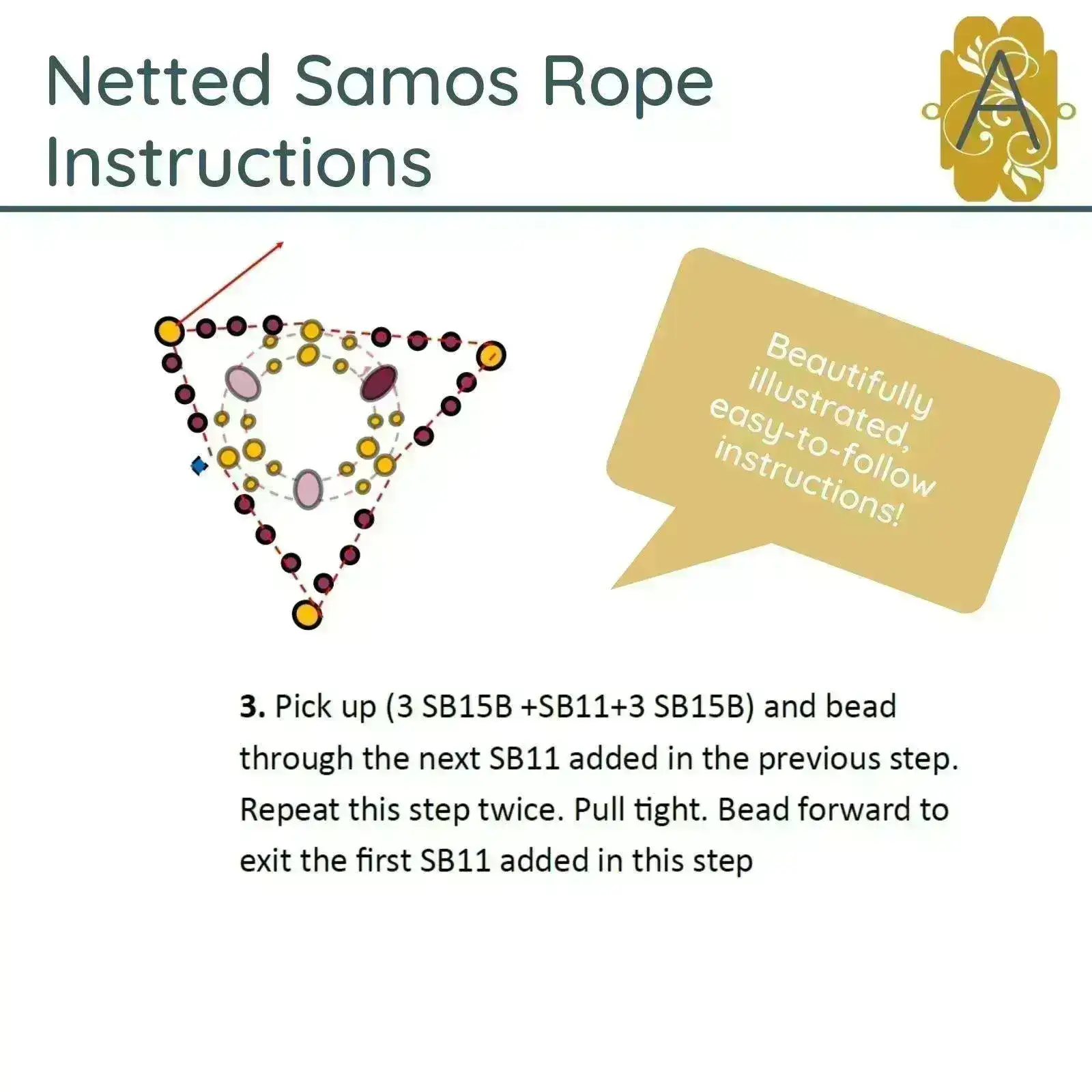 Netted Samos Rope Necklace Pattern - Image 3