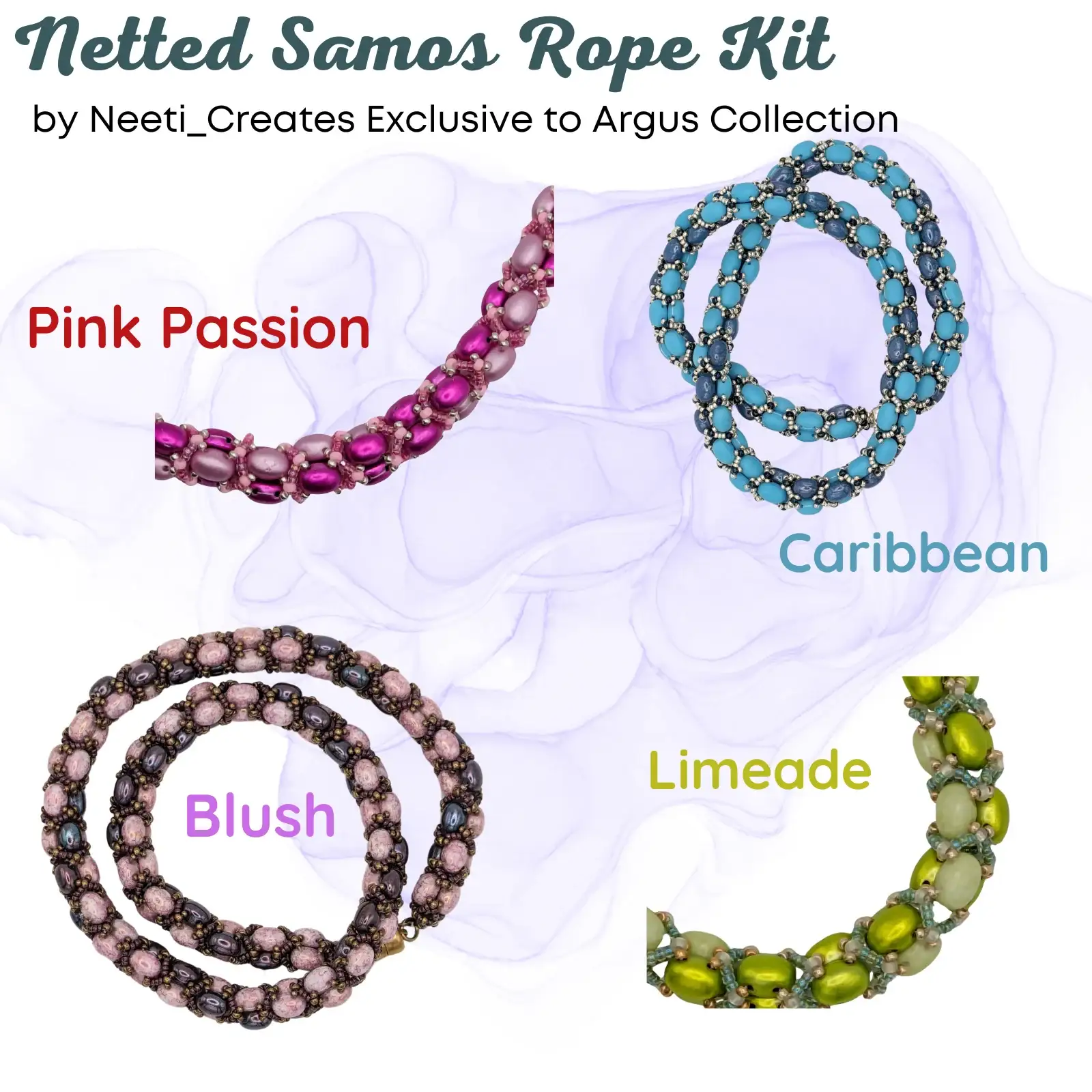 Netted Samos Rope Necklace Bead Kit - Image 3