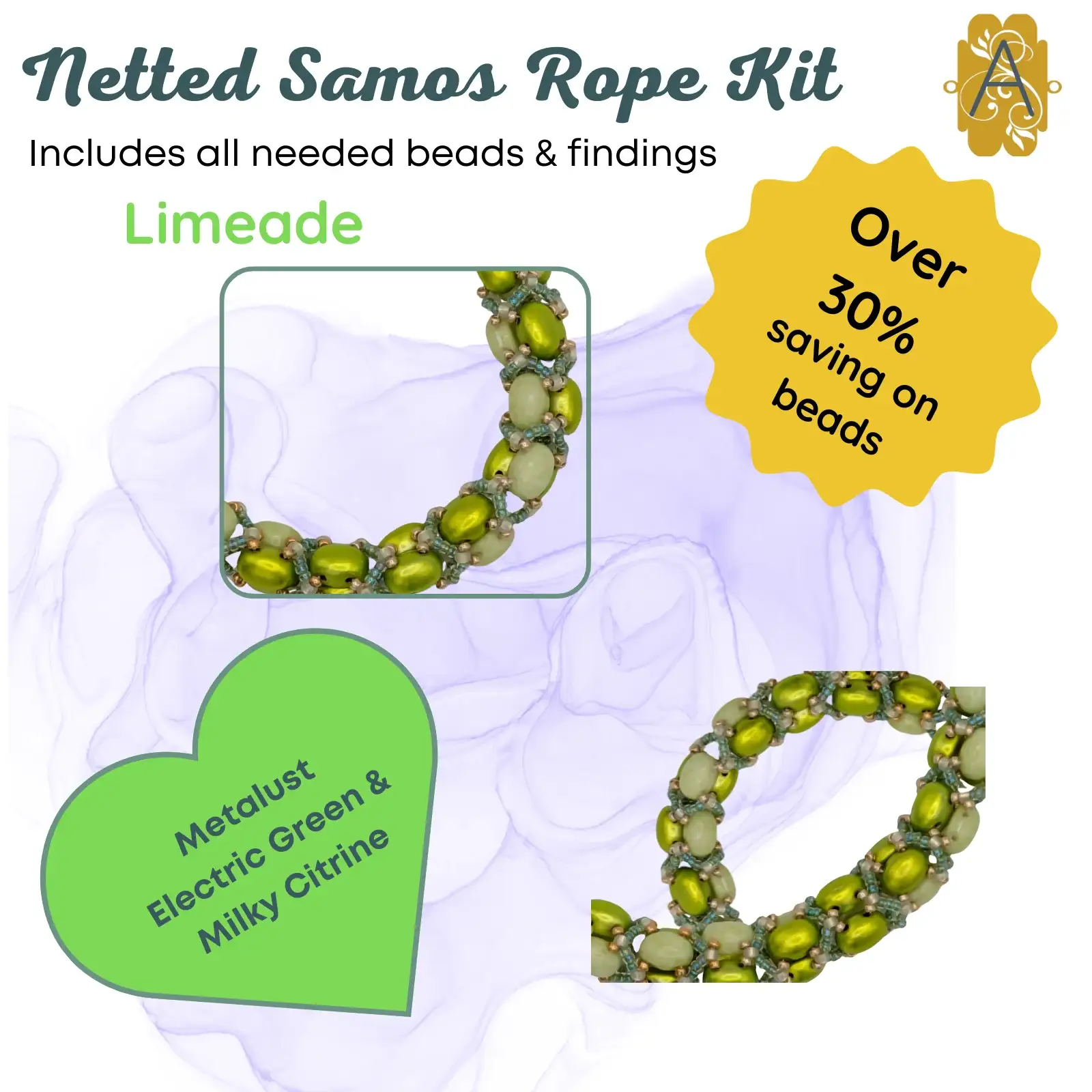 Netted Samos Rope Necklace Bead Kit - Image 4