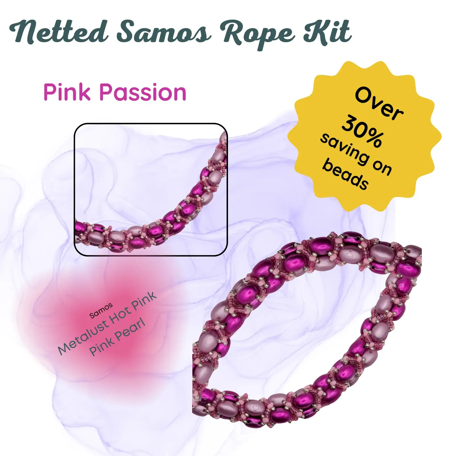 Netted Samos Rope Necklace Bead Kit - Image 6