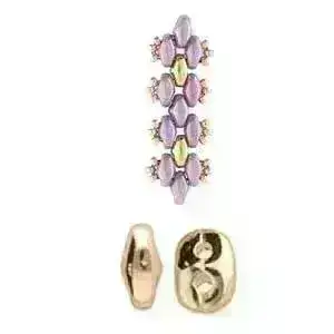 Melakonas, Cymbal Superduo Bead Substitute, 4 Pcs. 4 Finishes - Image 4