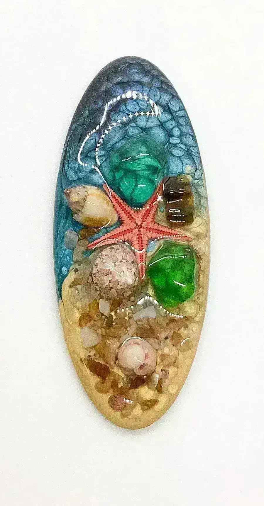 Starfish Long Oval Cabochons, Handmade with Real Shells - Image 4