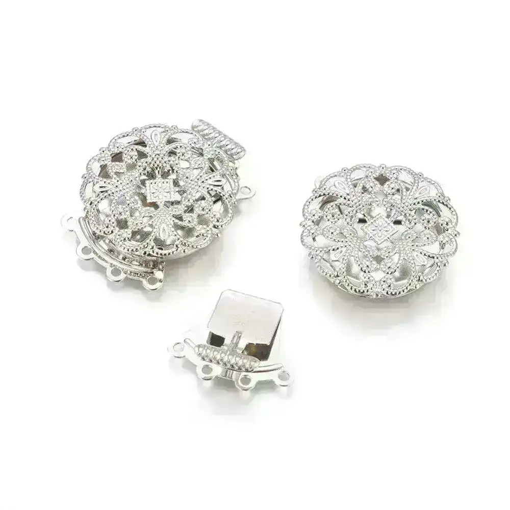 Pastiche, 4-Strand Box Clasp, Vacuum Plated, Platinum or Light Gold Finish - Image 5