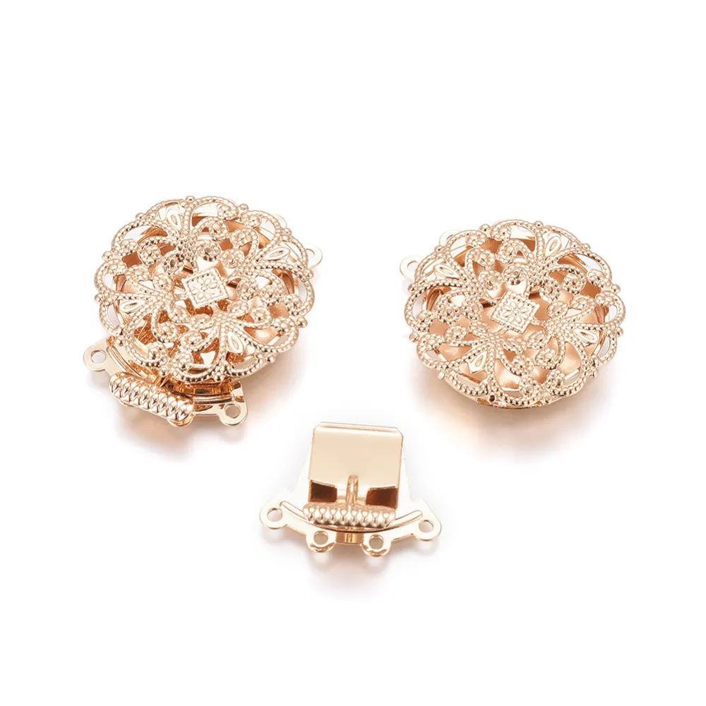 Pastiche, 4-Strand Box Clasp, Vacuum Plated, Platinum or Light Gold Finish - Image 6