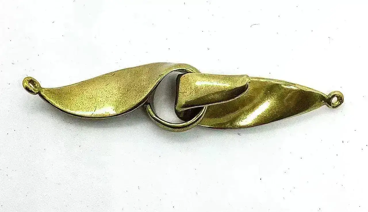 Ribbon Hook & Eye Clasp, Sterling Silver or Bronze - Image 3